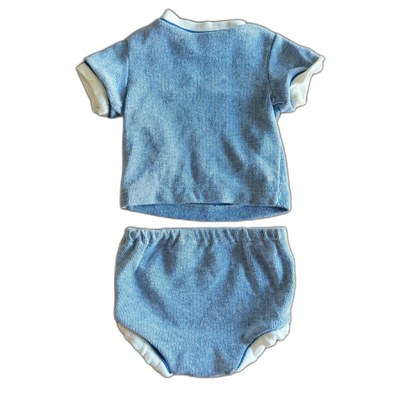 Vintage Train Shirt & Bloomers Matching Set Boys' 3-6 Months - Picture 2 of 12